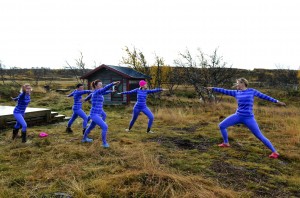 Härlig stretchyoga på fjället